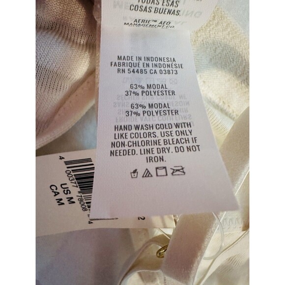 AERIE Velvet Mesh Stripe Triangle Ivory Bralette SIZE MEDIUM NWT - Picture 7 of 8
